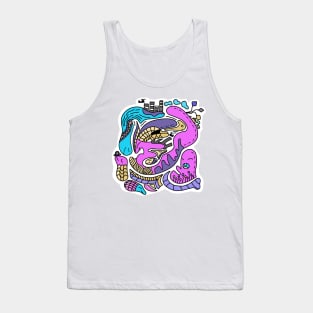 Doodle Art Colored "Love Family" Tank Top